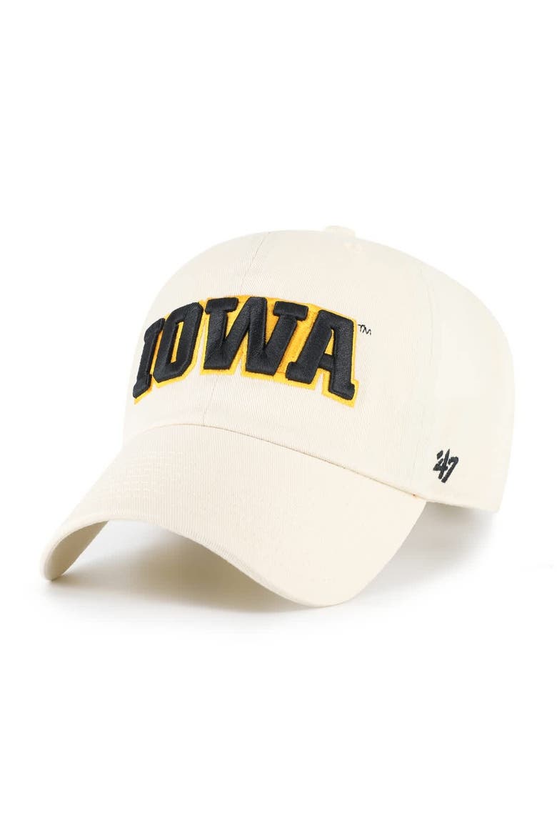 Men's '47 Sand Iowa Hawkeyes Clean Up Adjustable Hat, Main, color, Sand