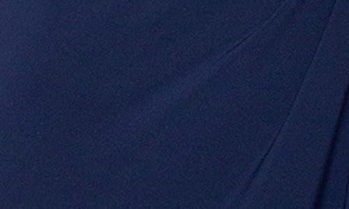 Marina One-shoulder Front Twist A-line Gown In Navy