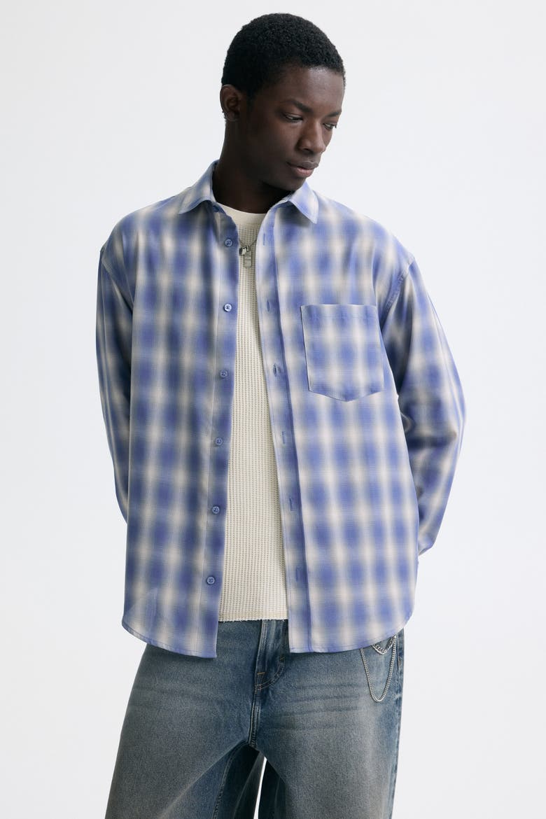 Relaxed Fit Shirt, Alternate, color, Light blue/checked