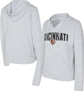 CONCEPTS SPORT Women's Concepts Sport White/Gray Cincinnati Bengals Liftoff Striped V-Neck Hoodie