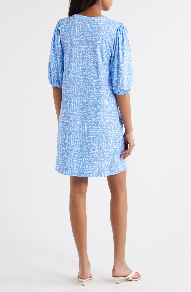 Lilly Pulitzer<sup>®</sup> Colson Puff Sleeve Cotton Shift Dress, Alternate, color, Sun Washed Blue