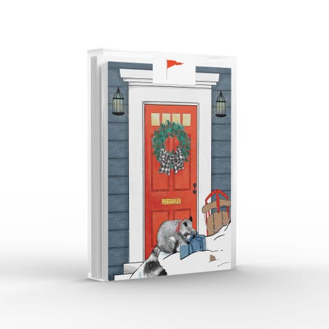 Holiday/Christmas Raccoon's Gift Greeting Card Pack