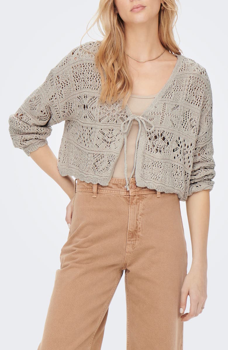 Only Onlbeach Knit Cardigan, Main, color, Pumice Stone
