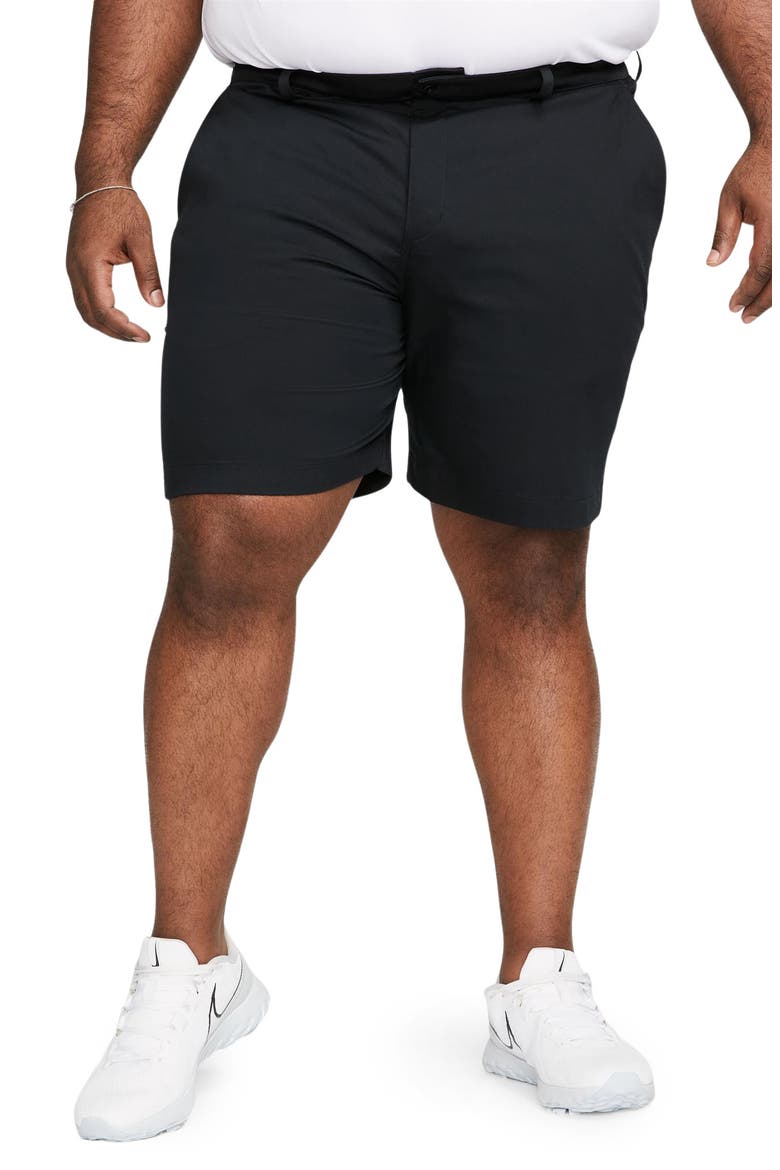 Dri-FIT UV Flat Front Chino Golf Shorts, Alternate, color, BLACK