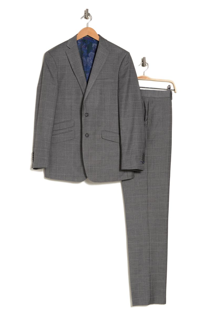 English Laundry Trim Fit Windowpane Suit, Alternate, color, 