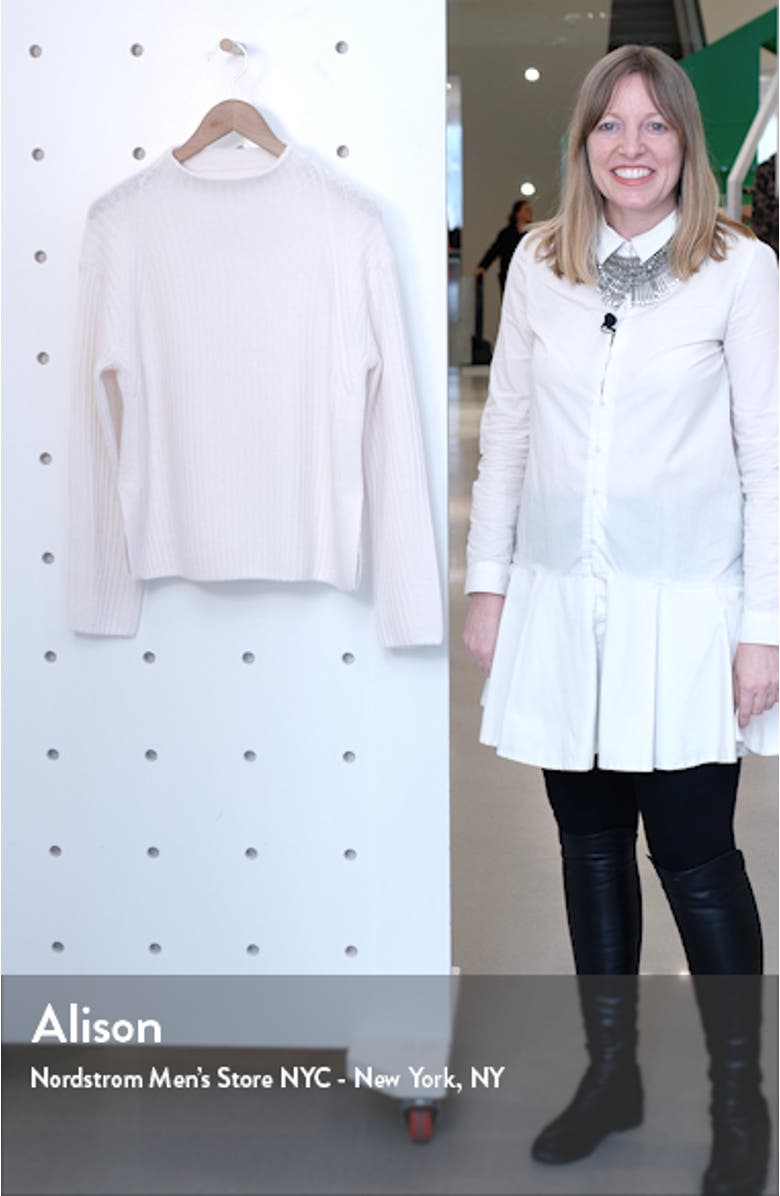 Ribbed Mock Neck Wool & Cashmere Sweater, sales video thumbnail