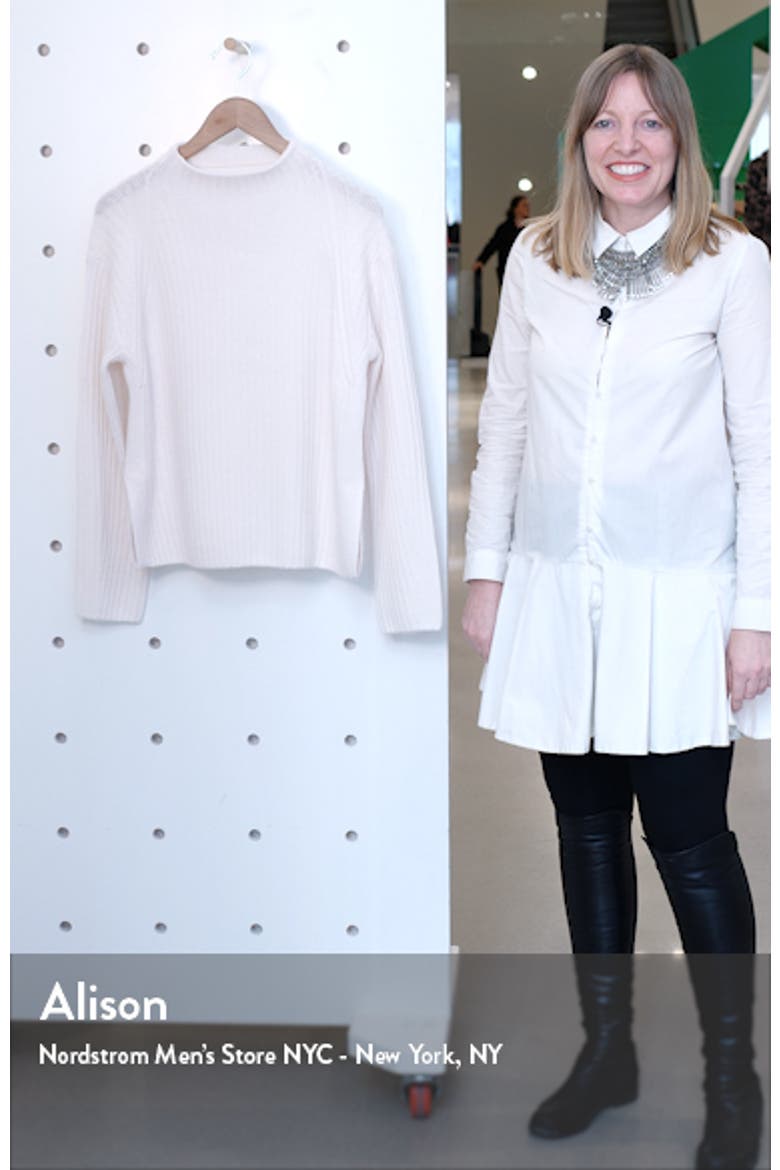 Ribbed Mock Neck Wool & Cashmere Sweater video