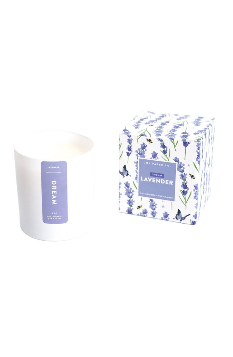 Joy Paper Co. Dream Coconut Soy Candle, Main, color, Lavender
