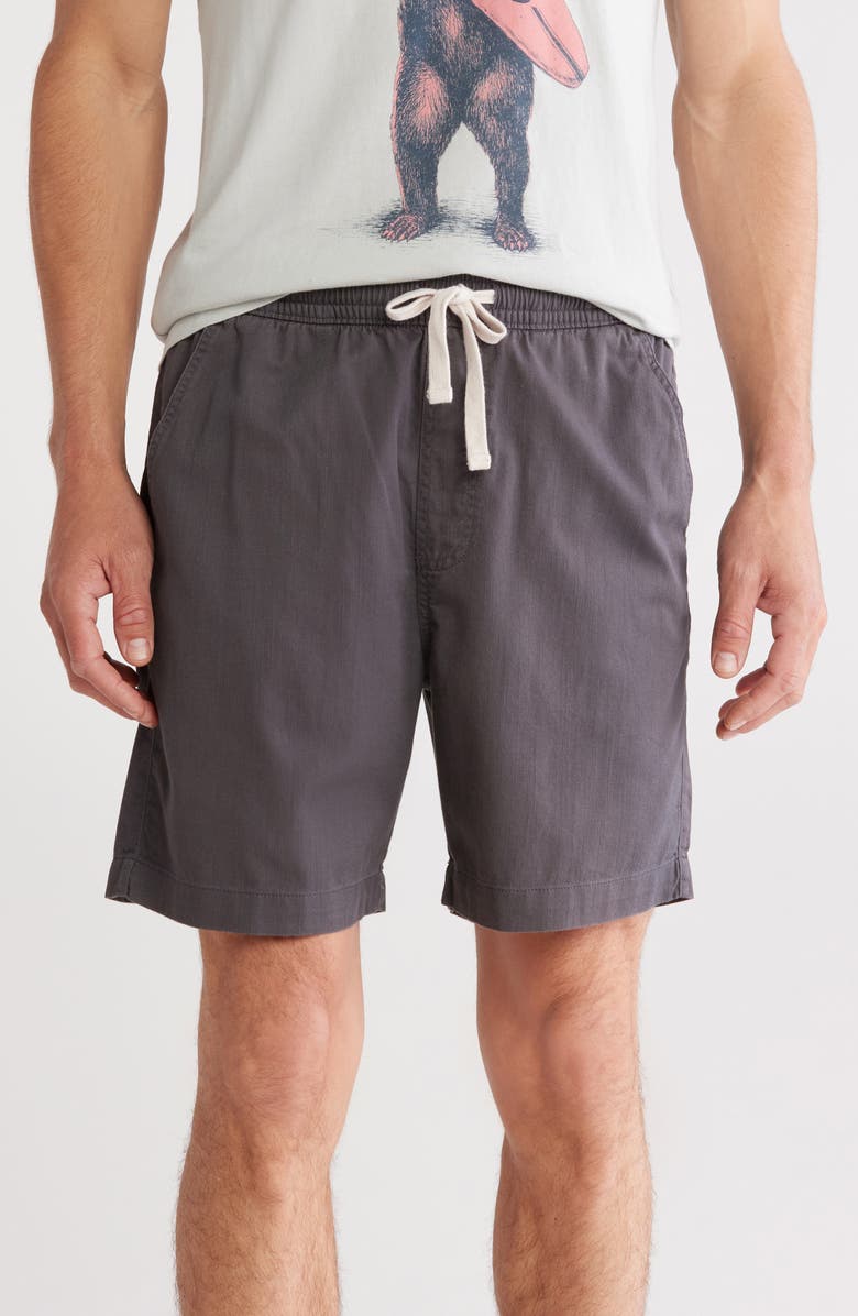 Lucky Brand Slub Drawstring Shorts, Main, color, Iron Gate