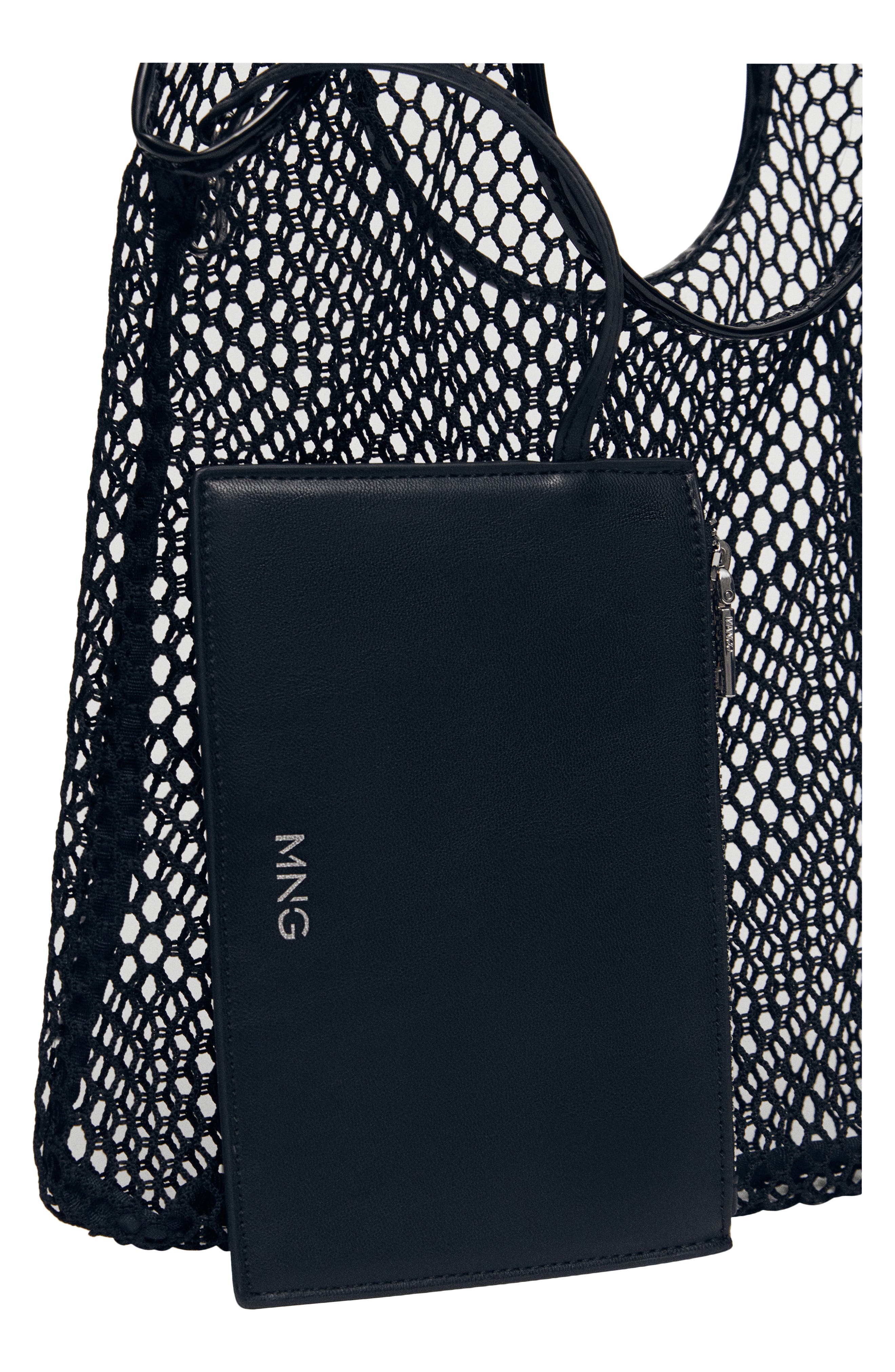 MANGO Mesh Shopper Bag, Alternate, color, 