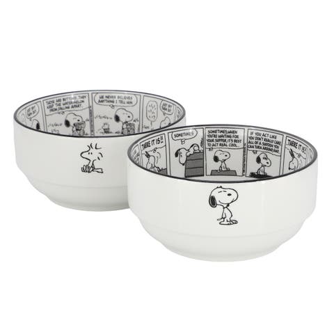 Sunday Strips 2 Piece 6 Inch Round Fine Ceramic Bowl Set