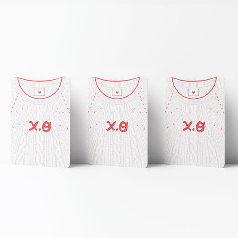 Love/Friendship Greeting Card Pack (3ct) "XO Sweater"