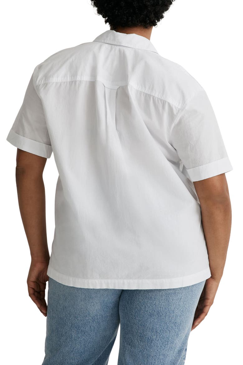 Short Sleeve Signature Cotton Poplin Button-Up Shirt, Alternate, color, EYELET WHITE