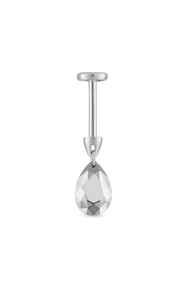 MARIA TASH Faceted Pear Single Threaded Drop Earring, Alternate, color, White Gold