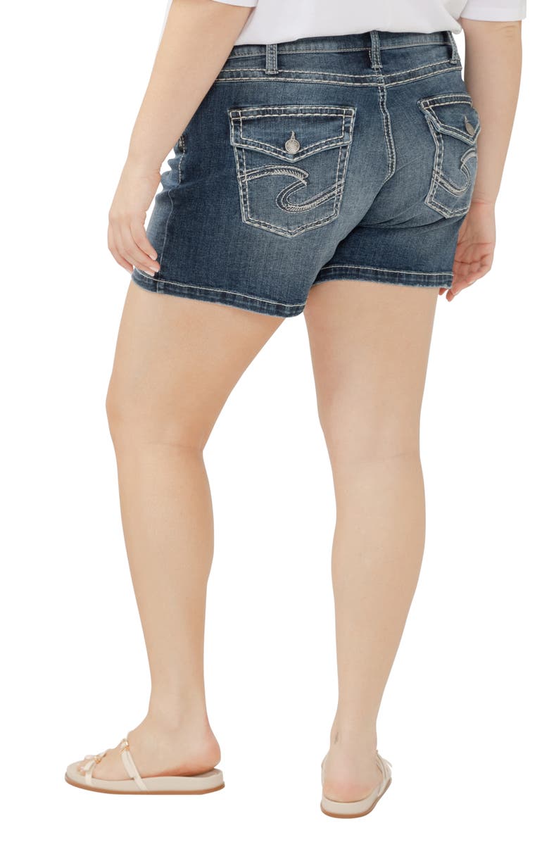 Silver Jeans Co. Suki Curvy Mid Rise Denim Shorts, Alternate, color,