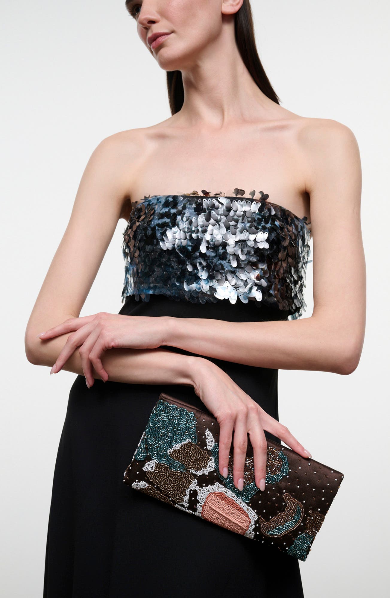 Muse Butterfly Beaded Clutch, Alternate, color, BUTTERFLY MOSS