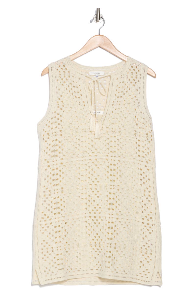 FRAME Granny Square Crochet Dress, Alternate, color, Cream