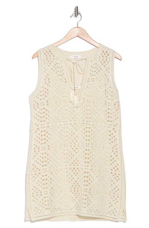 Frame Granny Square Crochet Dress In Cream