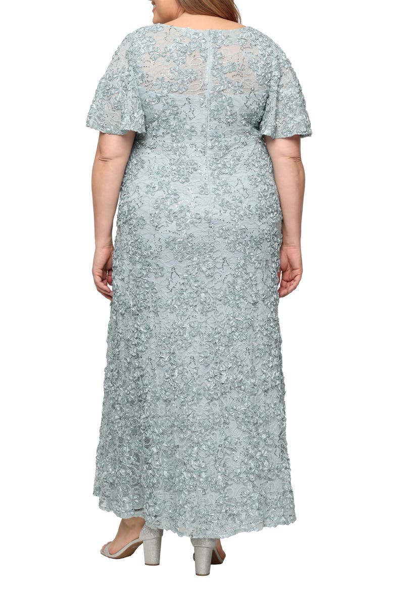 Empire Waist Soutache Gown, Alternate, color, ICE SAGE