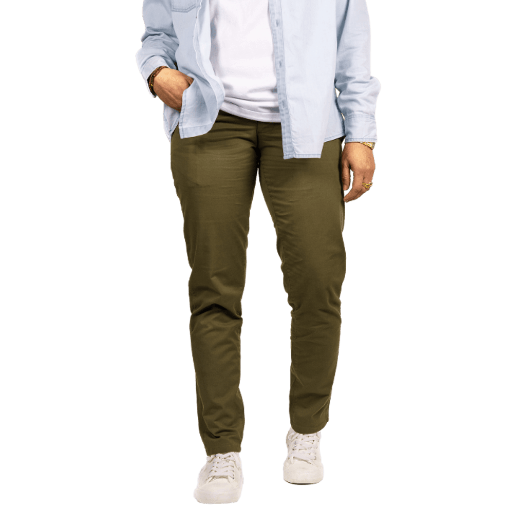 Dapper Boi Slim Olive Chino Pants In Olive