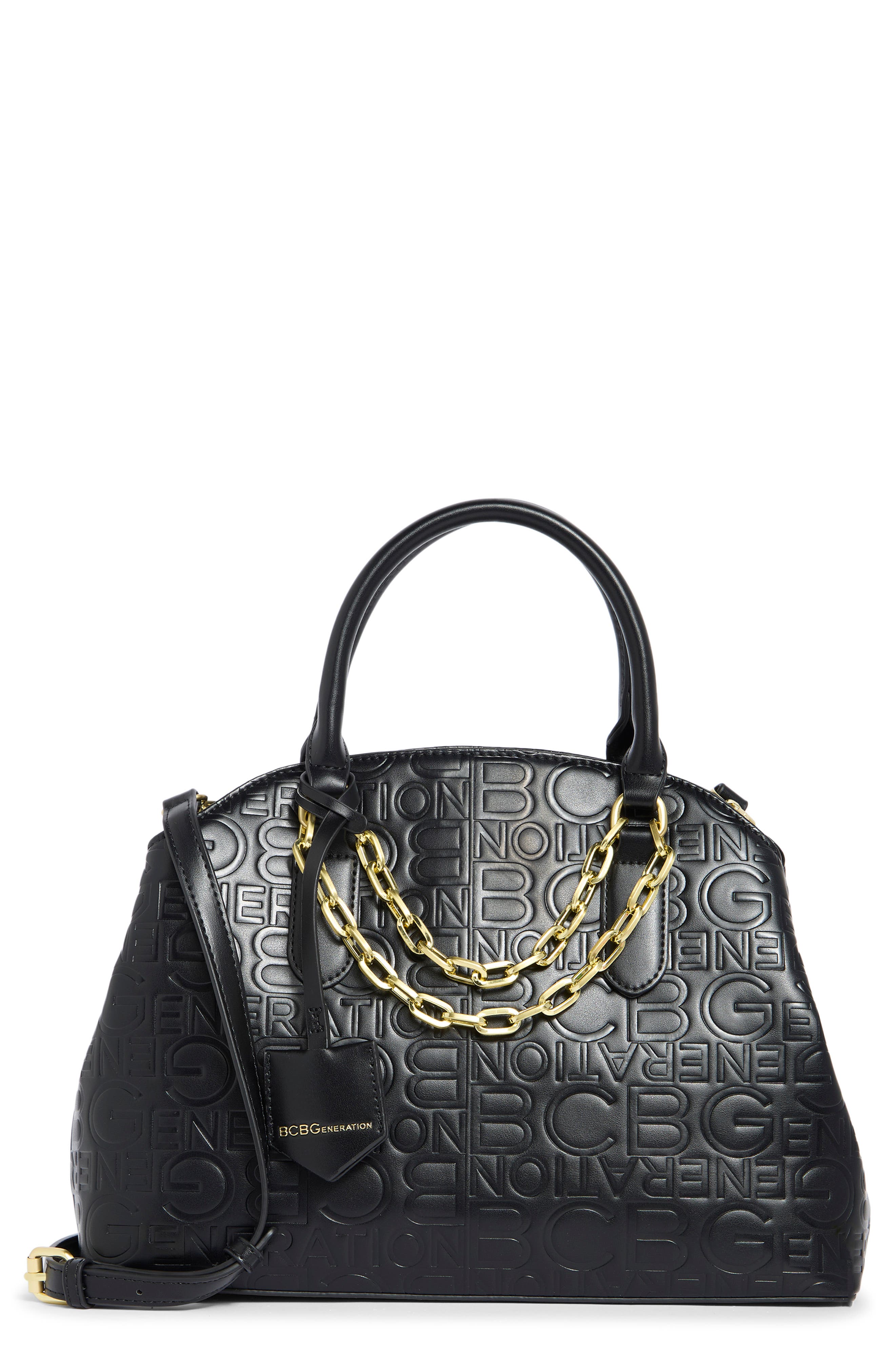 BCBG Debossed Triple Compartment Satchel