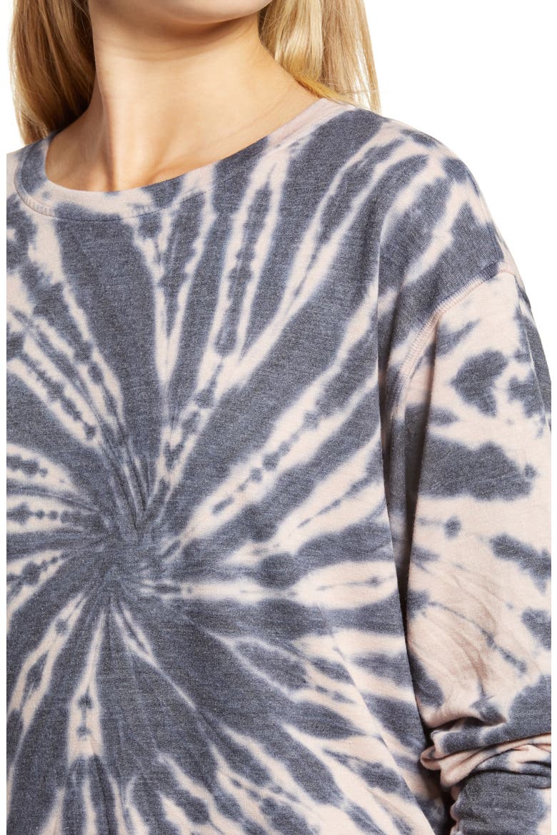 Tie Dye Crewneck Sweatshirt, Alternate, color, NAVY COMBO
