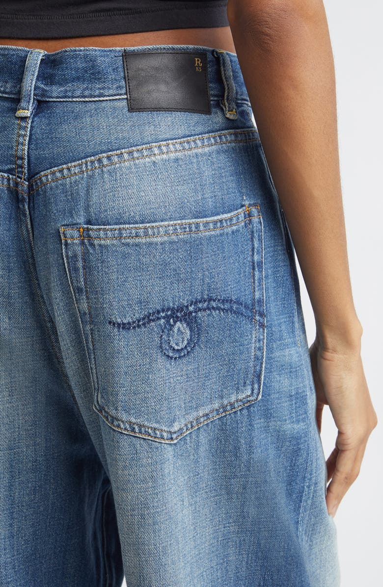 R13 Venti Baggy Wide Leg Jeans, Alternate, color, Raine Blue
