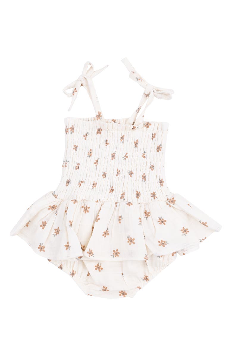 Angel Dear Bitty Blooms Organic Cotton Muslin Skirted Bodysuit, Main, color, 