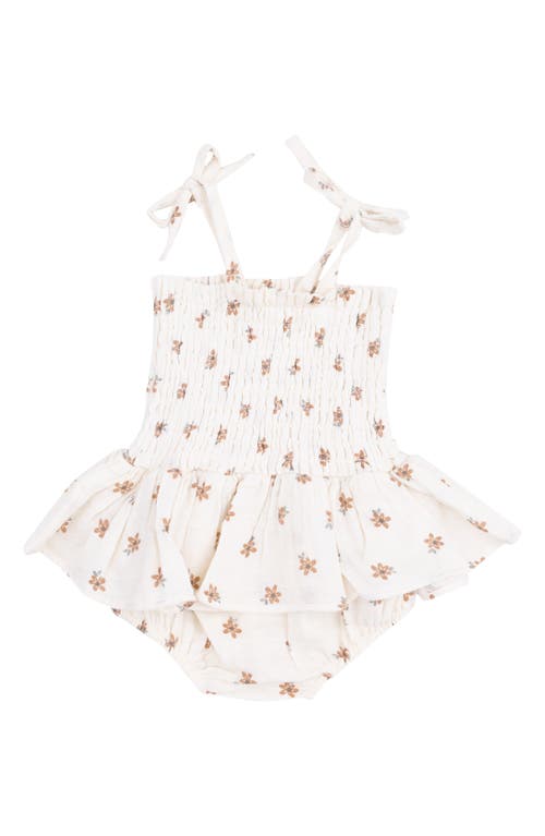 Angel Dear Bitty Blooms Organic Cotton Muslin Skirted Bodysuit in Beige at Nordstrom, Size 0-3M