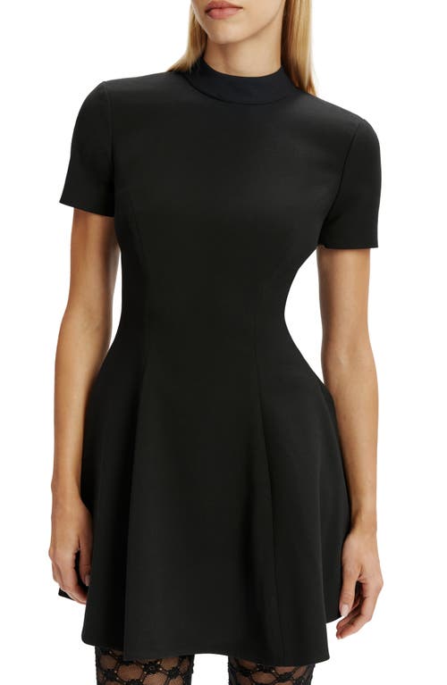 Bardot Zephyra Short Sleeve Minidress In Black