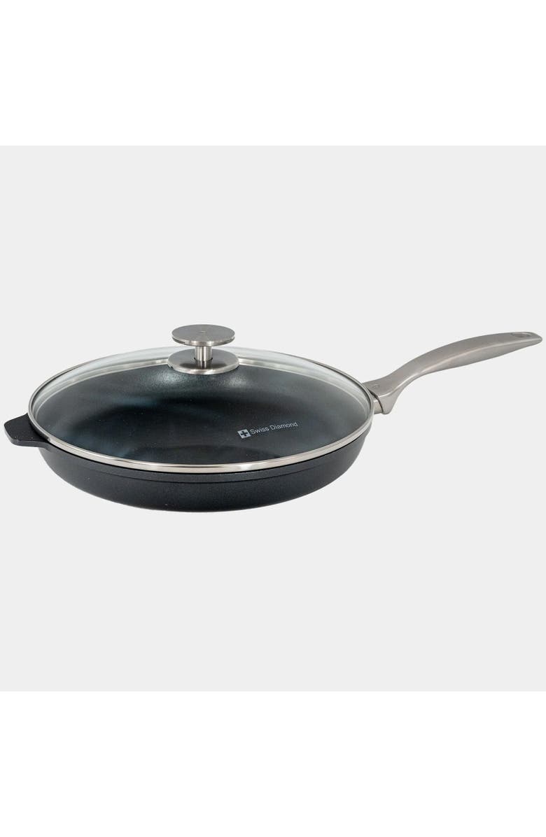 Swiss Diamond CHD Nonstick Fry Pan, 11-Inch with Lid, Main, color, Black