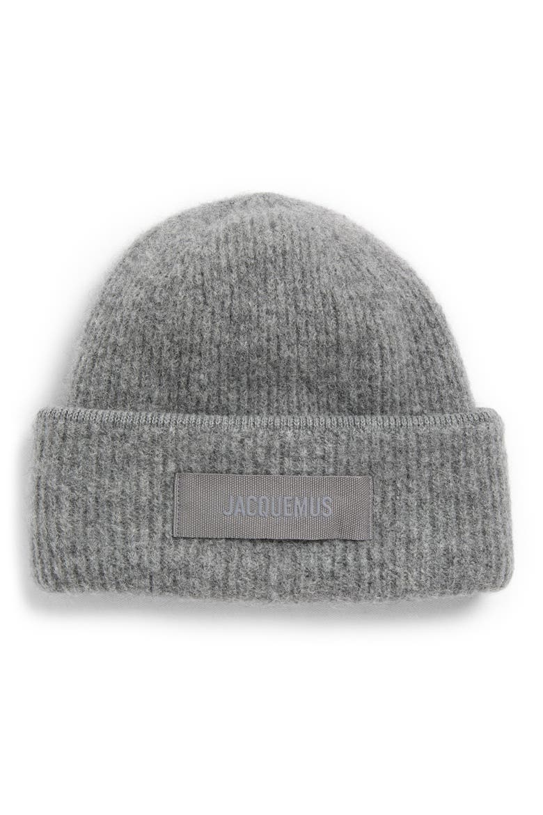 Le Bonnet Grosgrain Alpaca & Wool Blend Beanie, Main, color, DARK GREY 970