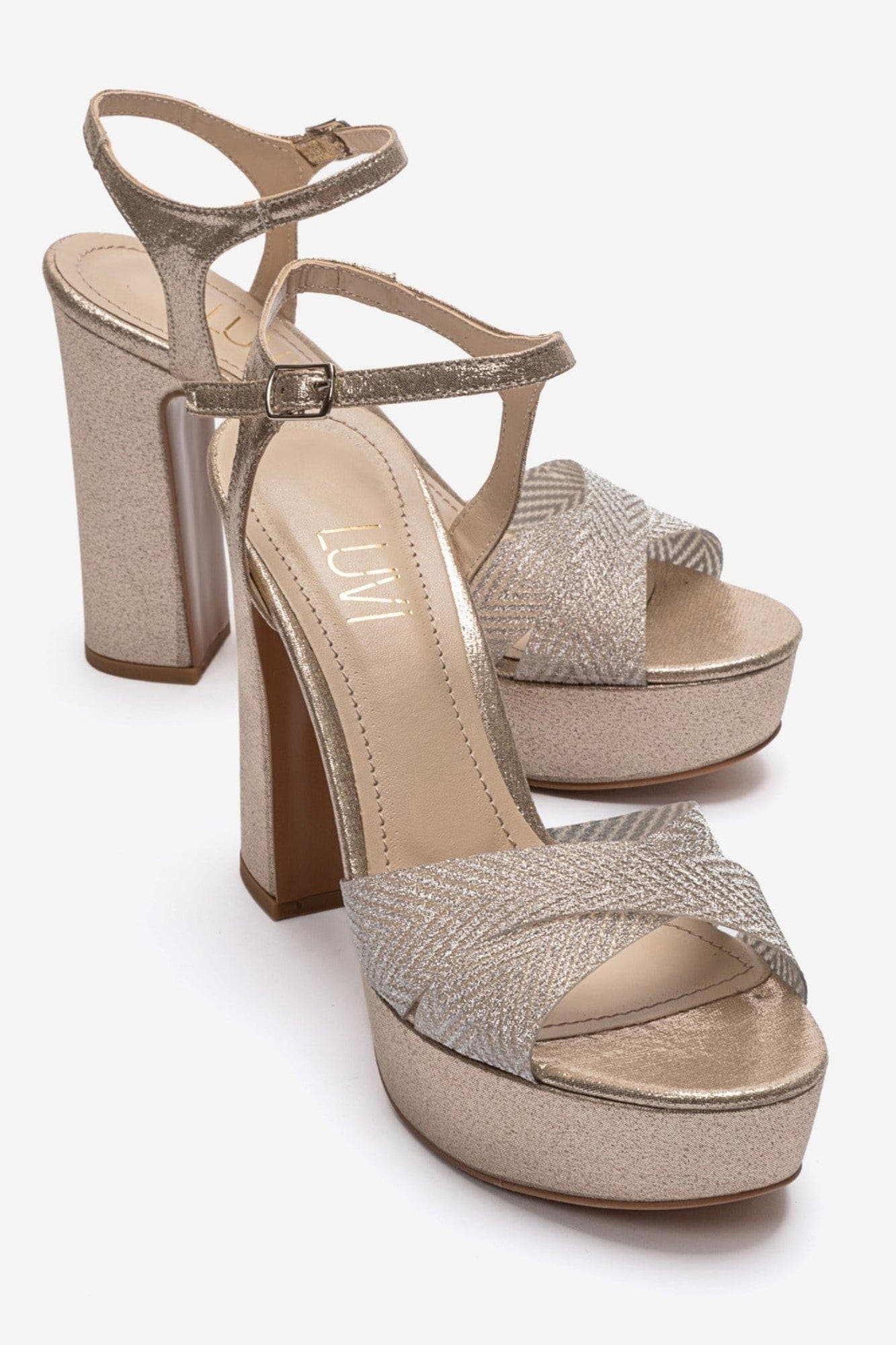Orelion Platform High Heel Sandal, Main, color, Gold Glitter