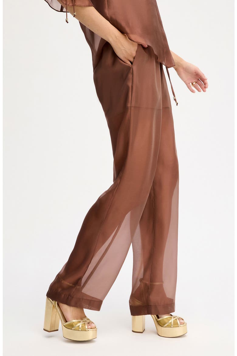 Sheer Drawstring Pants, Alternate, color, MOCHA