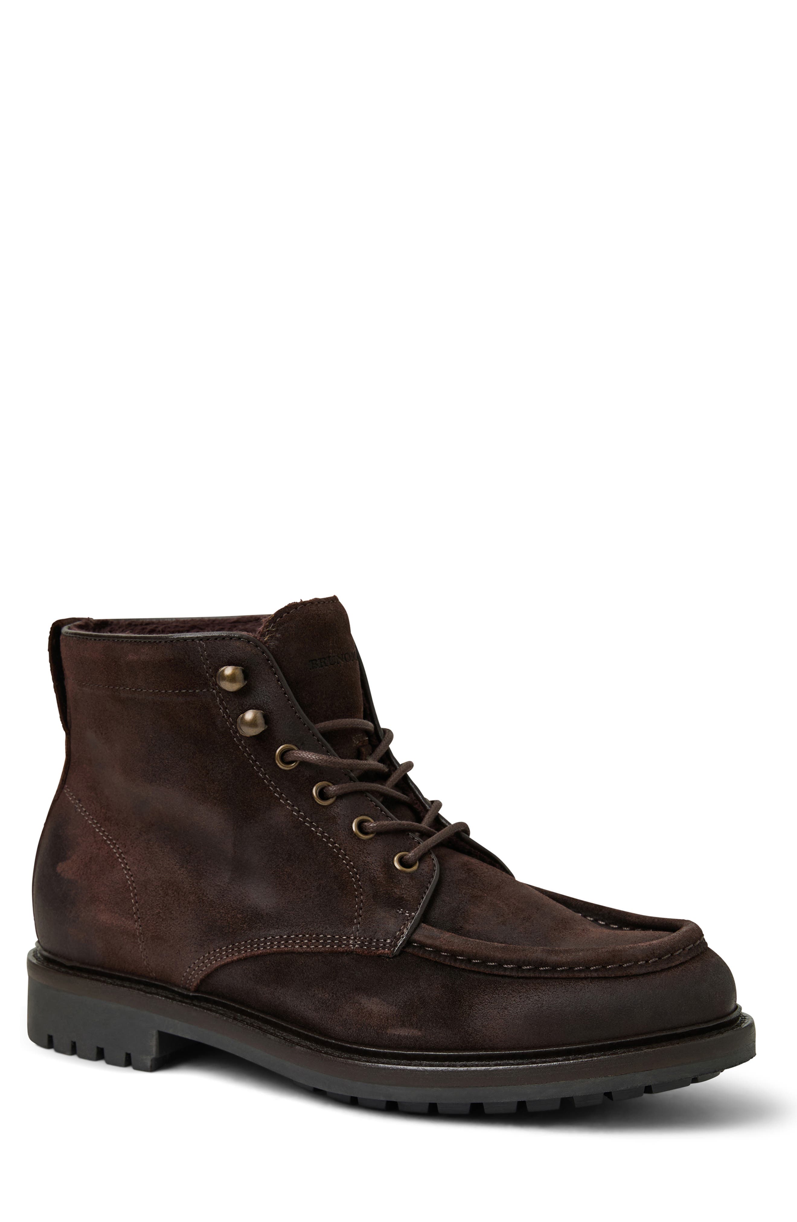 Bruno Magli Scotty Lugged Moc Toe Combat Boot in Biscotti 