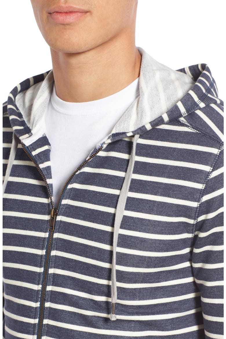'Ashland' Stripe Zip Front Hoodie, Alternate, color, NAVY IRIS STRIPE