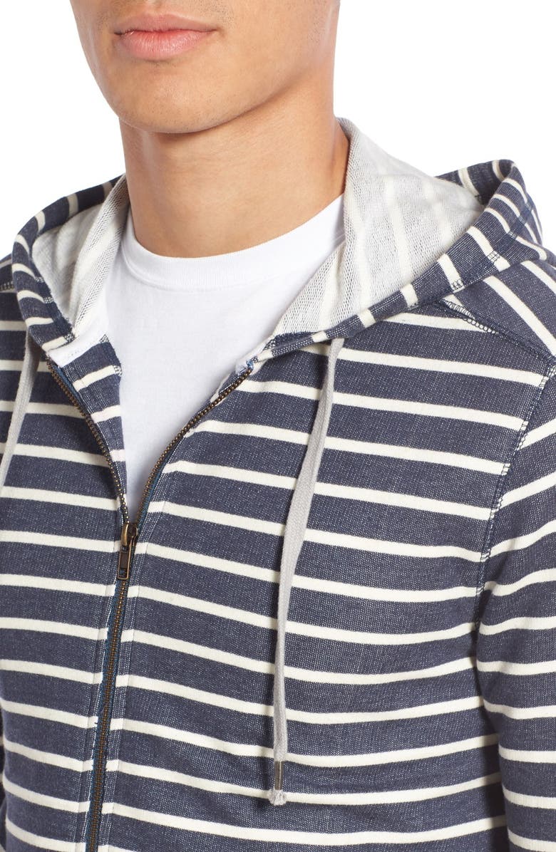 1901 'Ashland' Stripe Zip Front Hoodie, Alternate, color, 