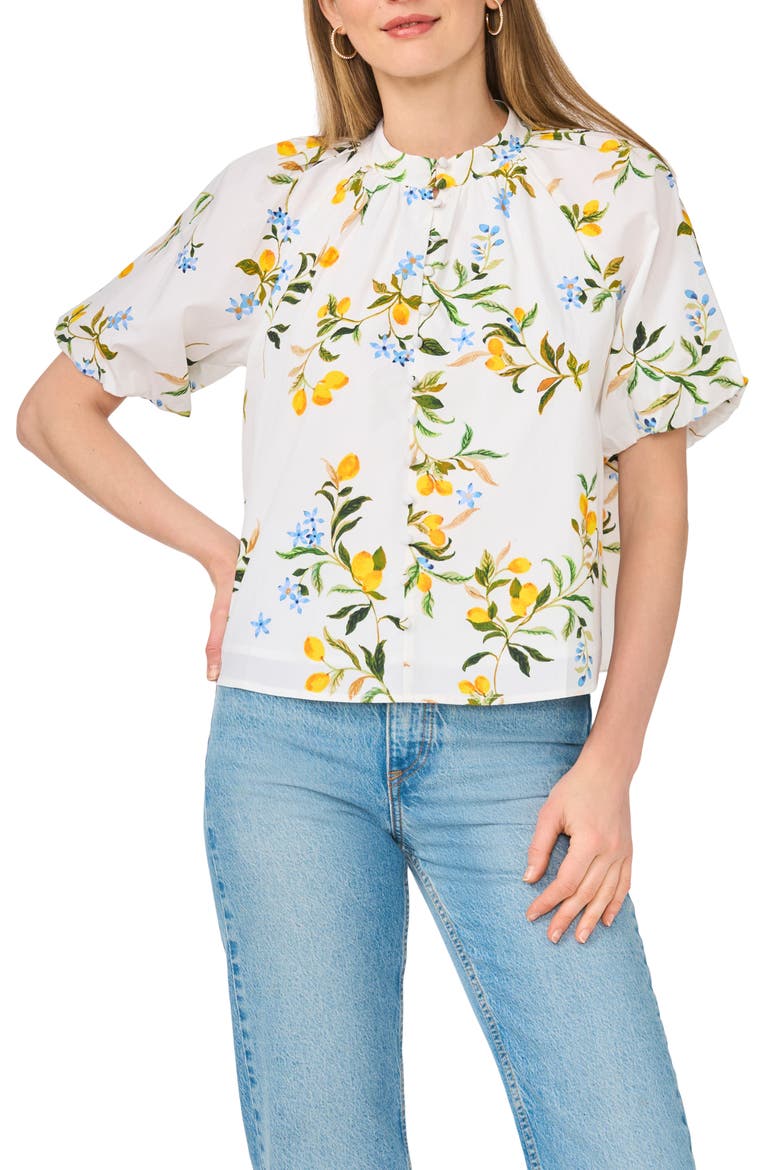 Print Cotton Top, Main, color, ULTRA WHITE