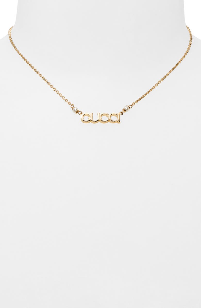 Gucci Script Necklace, Alternate, color,