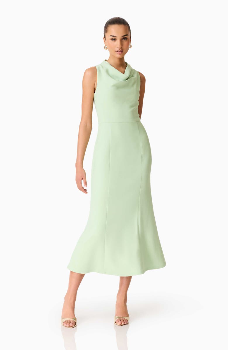 Elliatt Jamie Cowl Neck Crepe Cocktail Dress, Alternate, color, Sage
