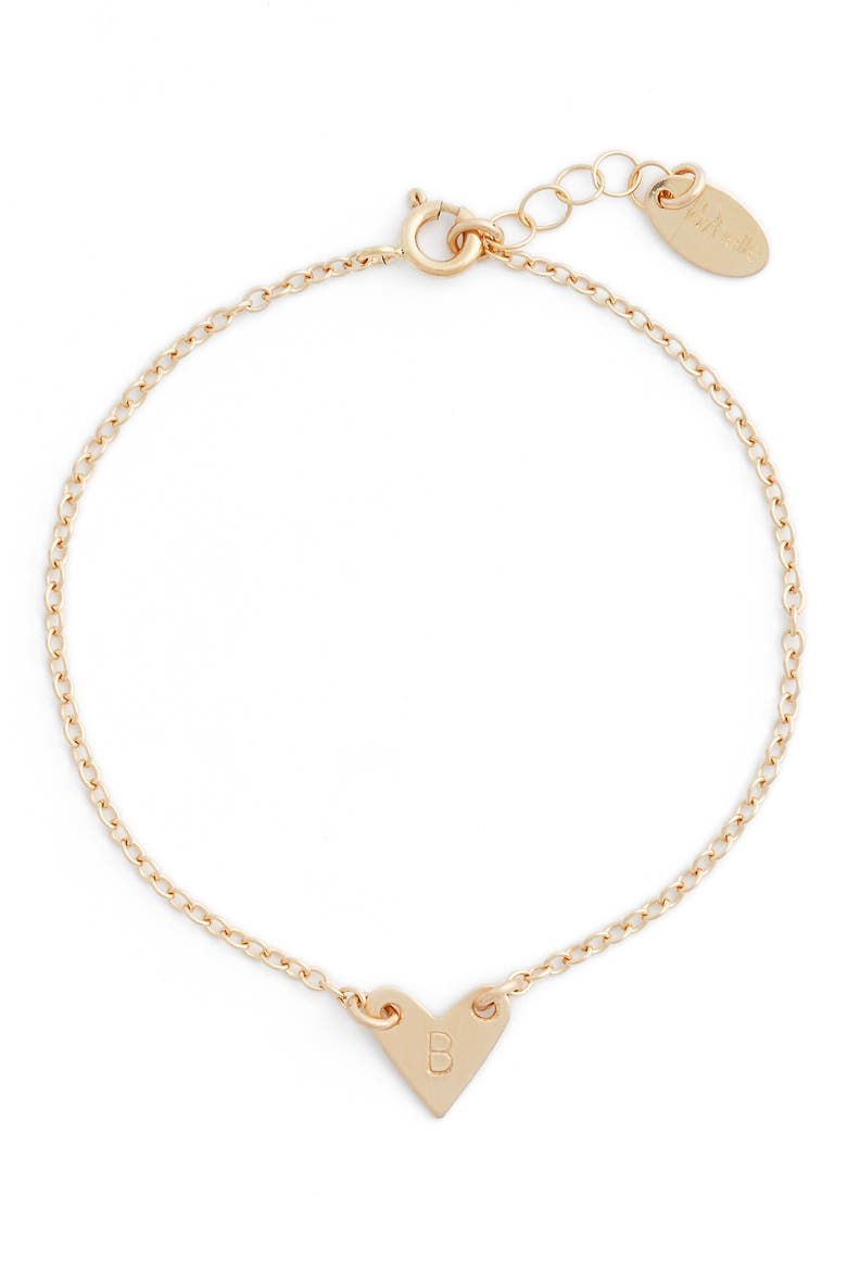 Initial Heart Bracelet, Main, color, GOLD-B
