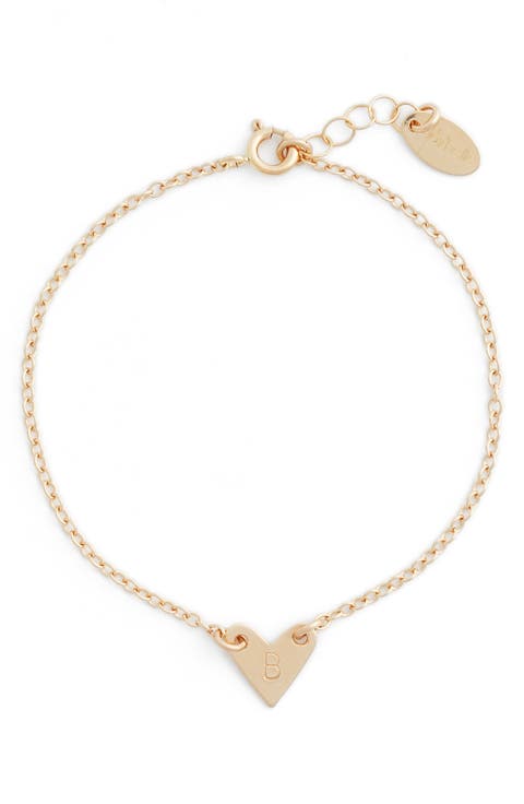Initial Heart Bracelet