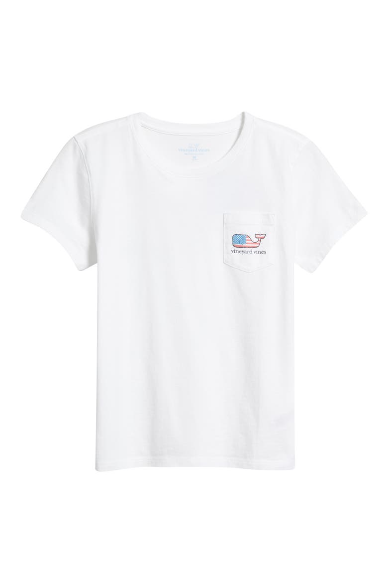 Kids' Flag Whale Pocket T-Shirt, Main, color, WHITE CAP