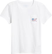 vineyard vines Kids' Flag Whale Pocket T-Shirt