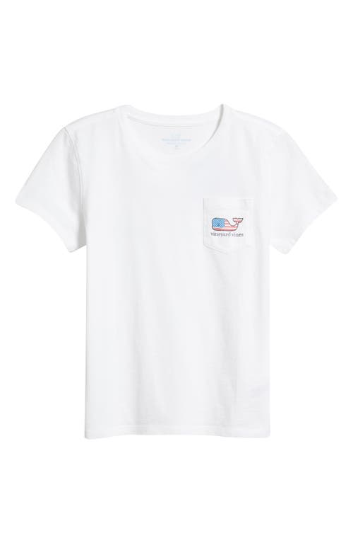 Vineyard Vines Kids' Flag Whale Pocket T-shirt In White