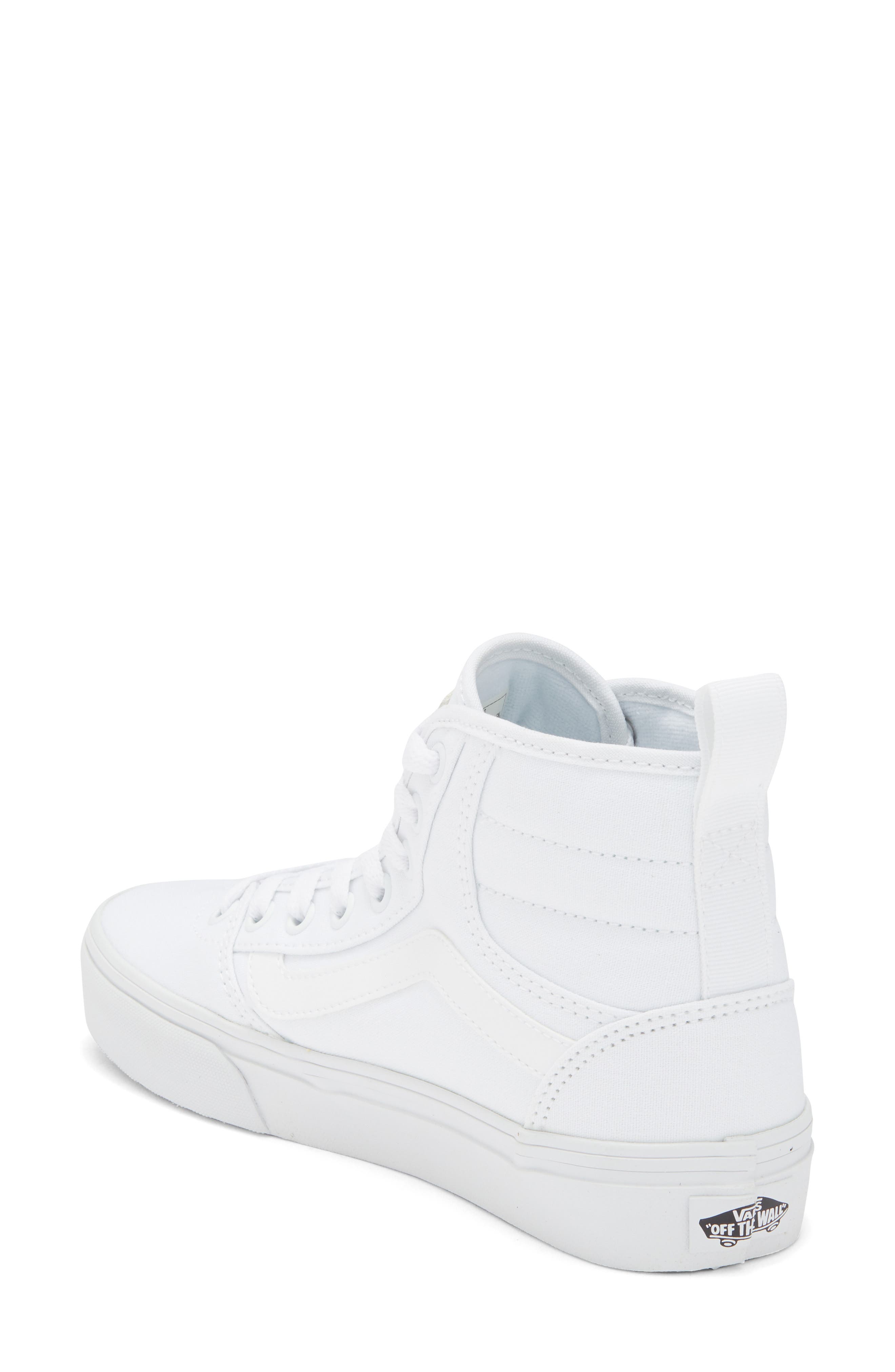 Vans Ashwood High Top Sneaker, Alternate, color, Canvas White/White