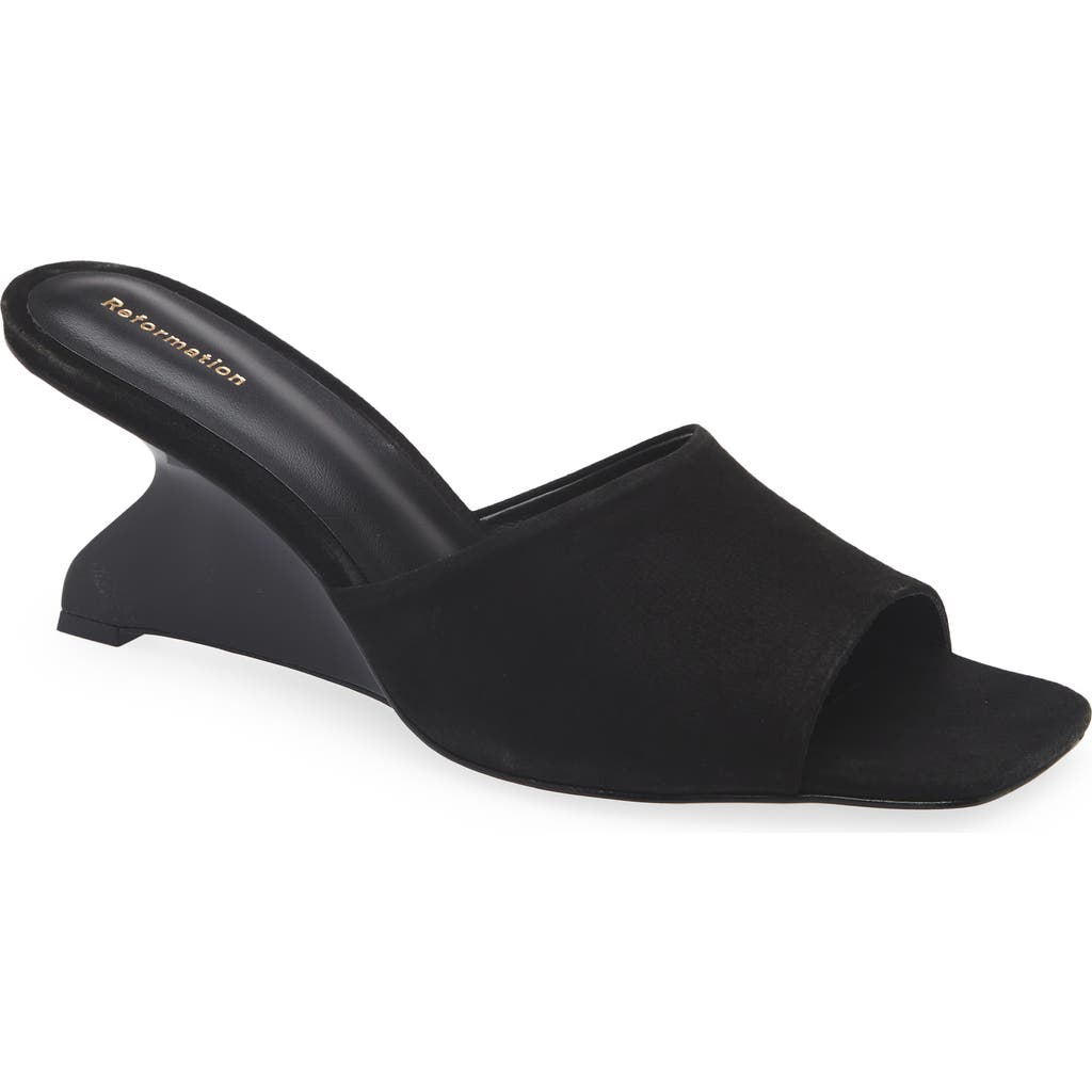 Reformation Enya Wedge Sandal In Black