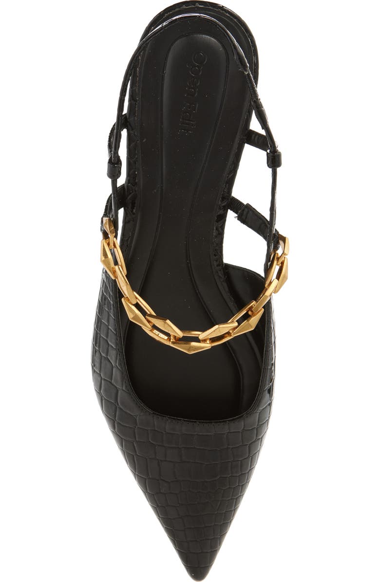 Open Edit Olympia Snakeskin Embossed Slingback Flat, Alternate, color,