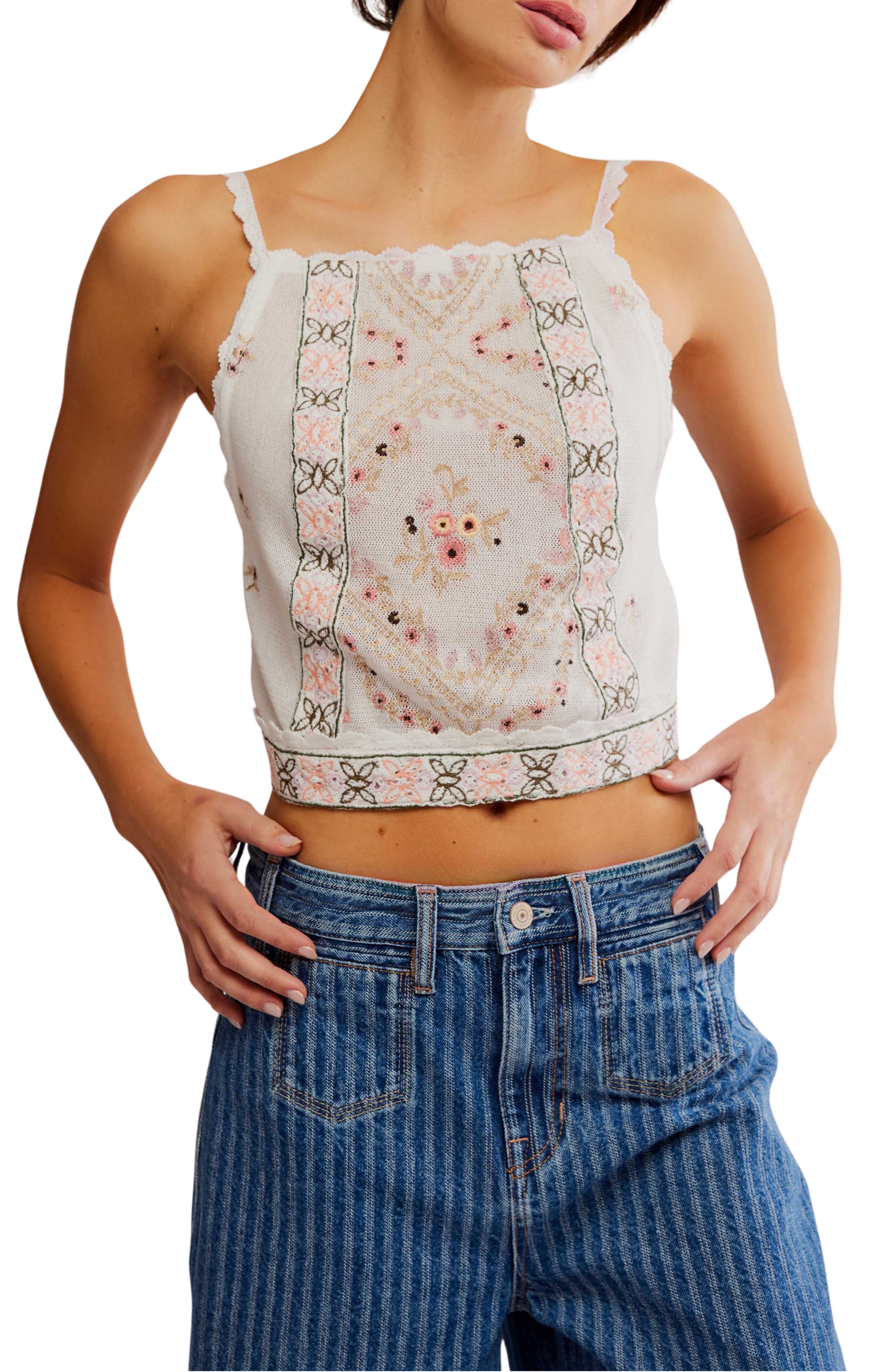 Free People Garden Party Apron Back Top