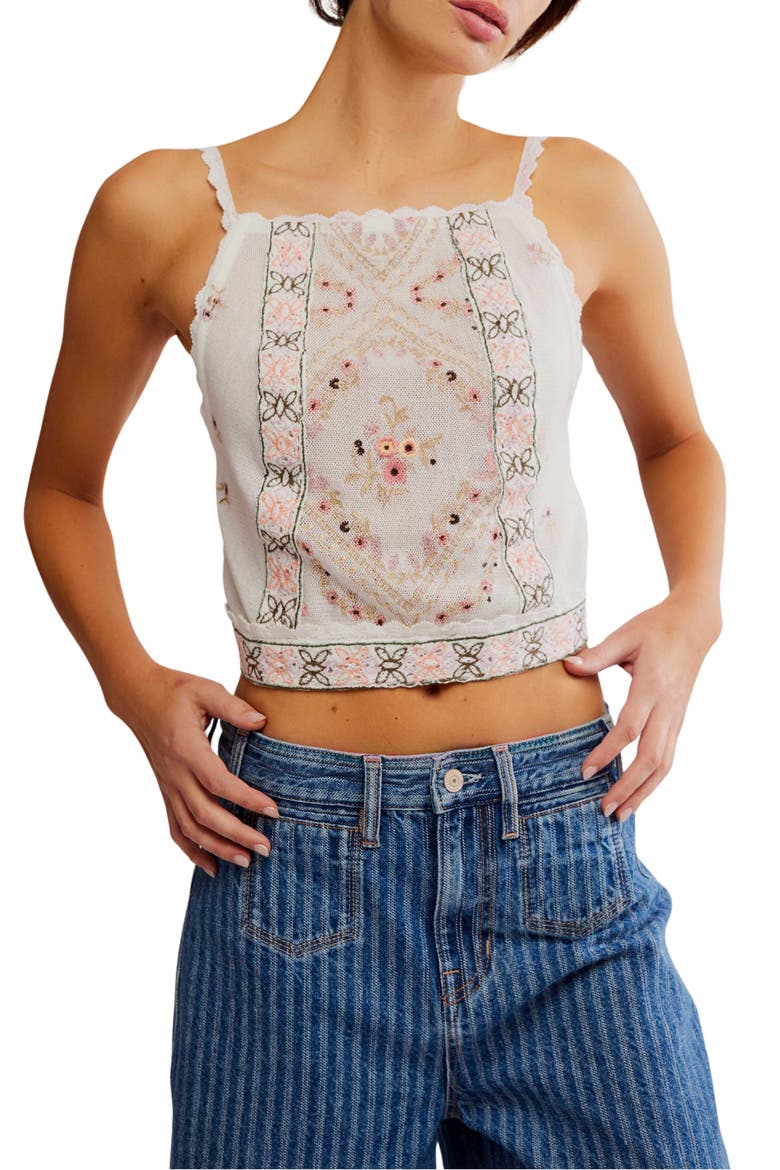 Garden Party Apron Back Top, Main, color, IVORY